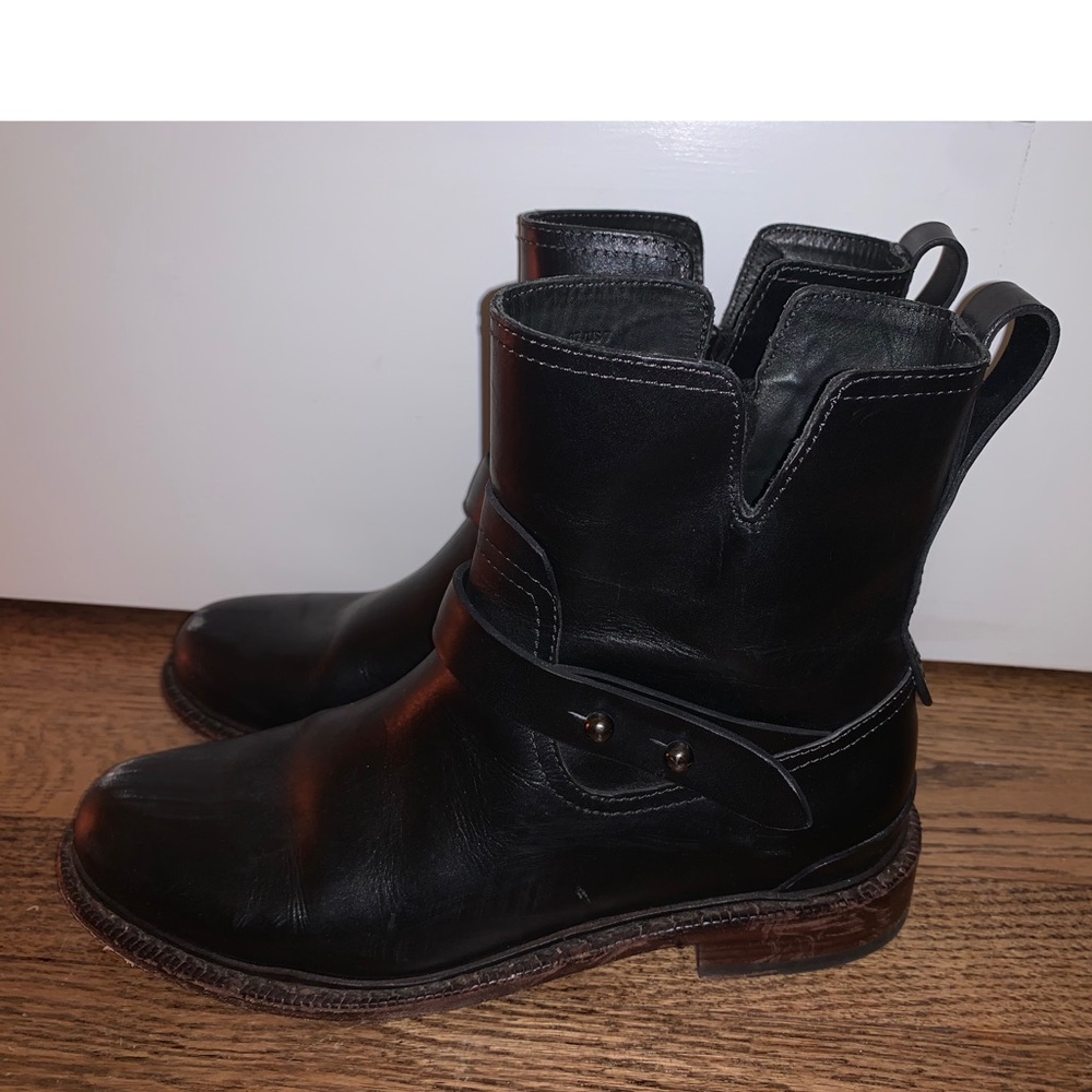 Rag & Bone Black Leather Moto Boot